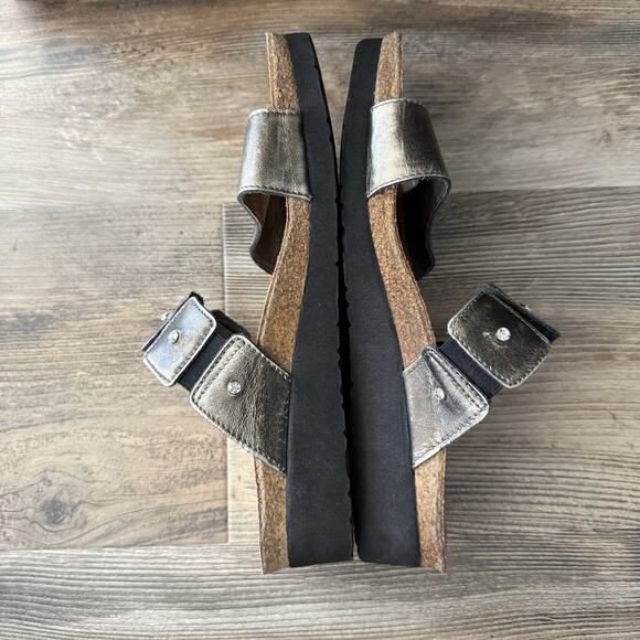 Naot Metallic Leather Comfort Sandals – Size 39 (US 8) Slip-On Slides - Picture 4 of 8